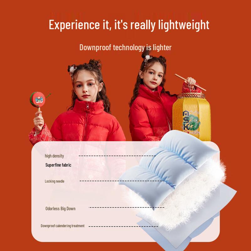 Детская зимняя куртка ASK JUNIOR с воротником-стойкой, 90% пух - Стиль Китайского Нового года