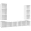 TV Wall Cabinets Set 4 pcs White Particleboard