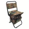 Foldable Camping Chair with Cooler Bag,Lightweight Fishing Chair,Compact Folding Stool Seat with Backrest Stool and Handle