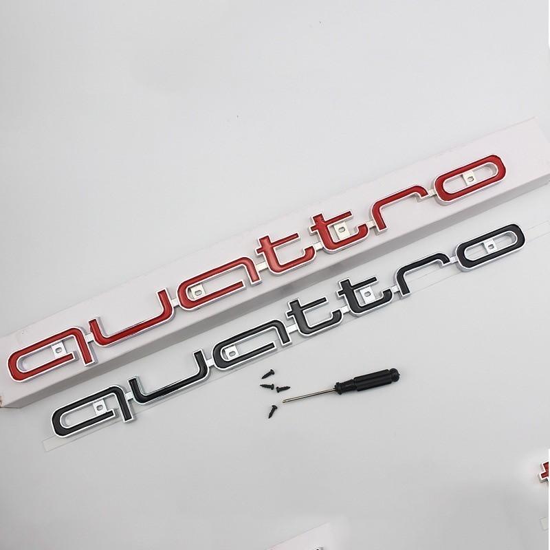Quattro Logo Emblem Badge Car 3D Stickers ABS Front Grill Lower Trim For Audi A4 A5 A6 A7 RS5 RS6 RS7 Q3 Car Accessories