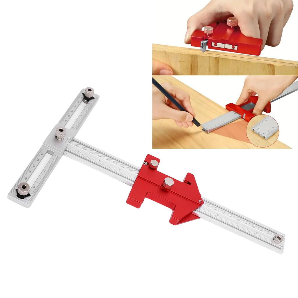 5 in 1 Cabinet Hardware Jig 7.5 Inch Adjustable Hole Distance 30 45 60 90 120 135 Degree Woodworking Scriber Drill Guide Locator