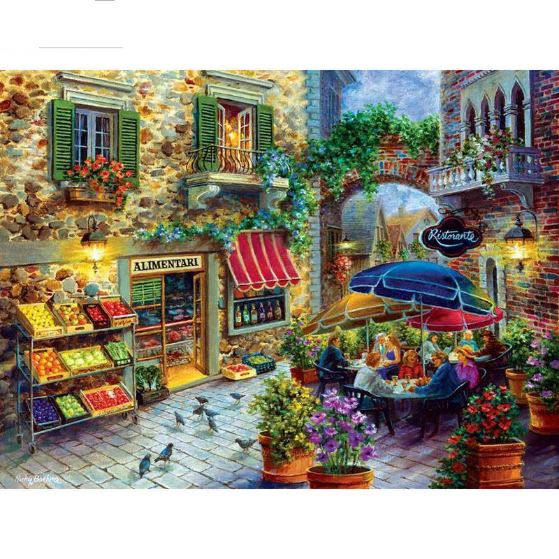 5D DIY Diamond Painting Street View Diamond Embroidery Mosaic Cross Stitch Rhinestone Decor