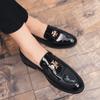 2025 Glossy Business Men's Shoes Formal Wear Casual British Trend Shoes Patent Leather Heightening Korean Version Leather Shoes Men's 3166