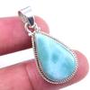 Natural Republic Larimar Gemstone 925 Solid Sterling Silver Pendant 1.50'' M7L74