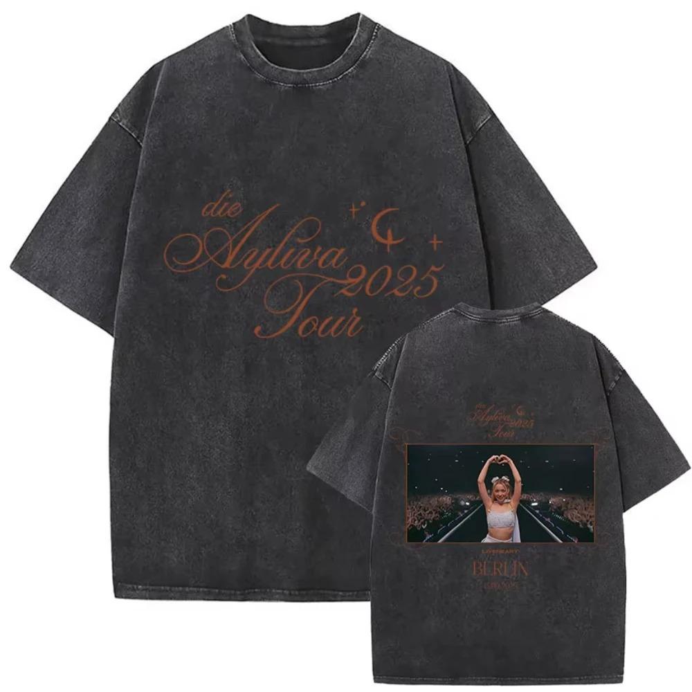 Singer Die Ayliva Tour Fans Merch T Shirts Unisex Music Album Hip Hop Short Sleeve Tshirt Cotton Trendy Streetwear Tshirt