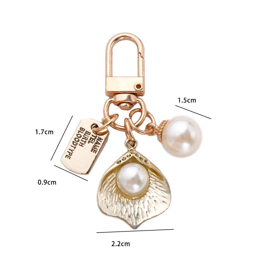 Male Bag Pendant Female Pearl Heart Keychain Women Car Keyring Letter Korean Style Key Lanyard