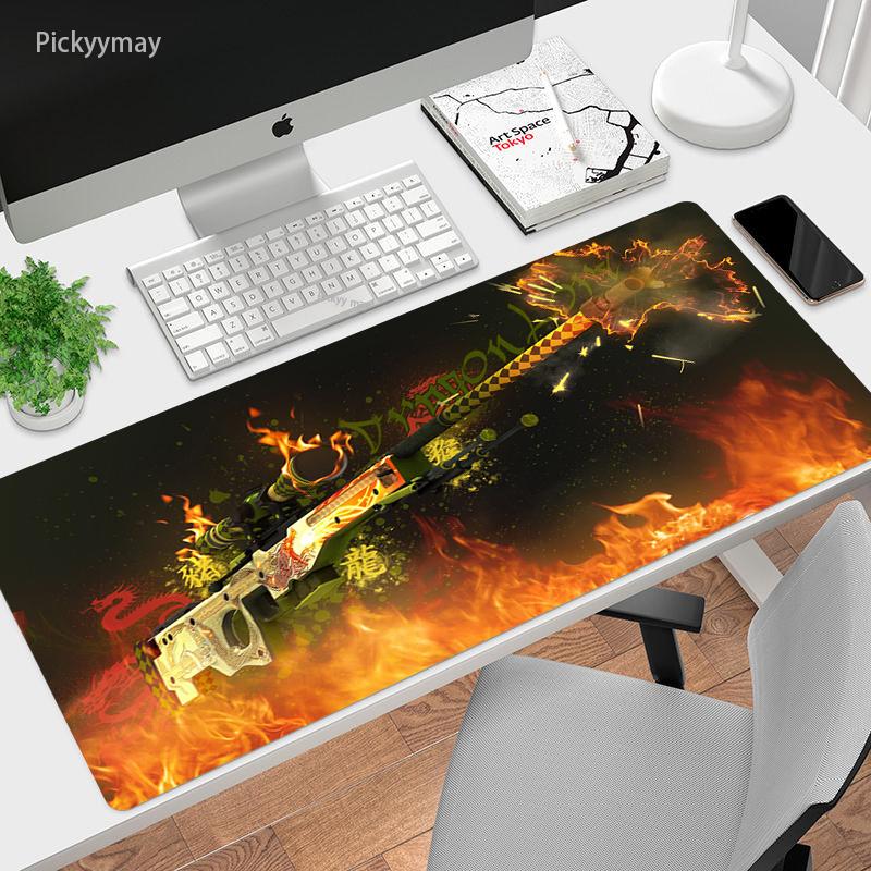 Коврик для мыши CS GO Hd, утолщенный большой коврик для мыши, коврик для мыши с запирающимся краем, резиновый коврик для игровой клавиатуры большого размера, настольные игровые коврики