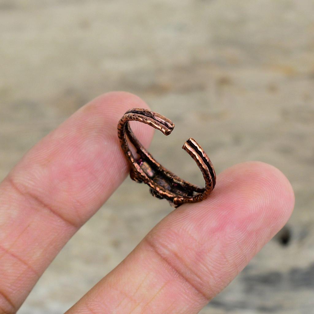 Кольцо с эфиопским опалом, кольцо из электроформированной меди, регулируемое кольцо, украшение из меди с драгоценным камнем, дизайнерское кольцо ручной работы, электроформированное украшение для подарков