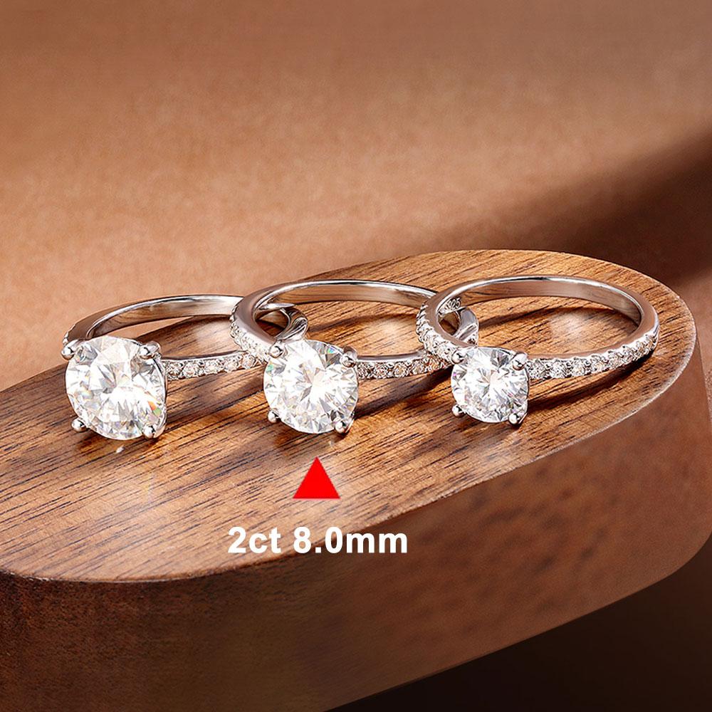 D VVS1 1-3ct Круглое кольцо с муассанитом 18K Белое золотое серебро 925 пробы с бриллиантами GRA Обручальные кольца для женщин