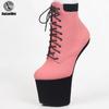 Женские сексуальные ботильоны на 8-дюймовом каблуке без каблука в готическом стиле на шнуровке на платформе и каблуке-копыте, размер 36-46