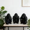 3 шт. Реалистичные фигурки горилл Ручная работа Скульптуры Фигурка животного Статуэтка Для книжной полки и стола Декор
