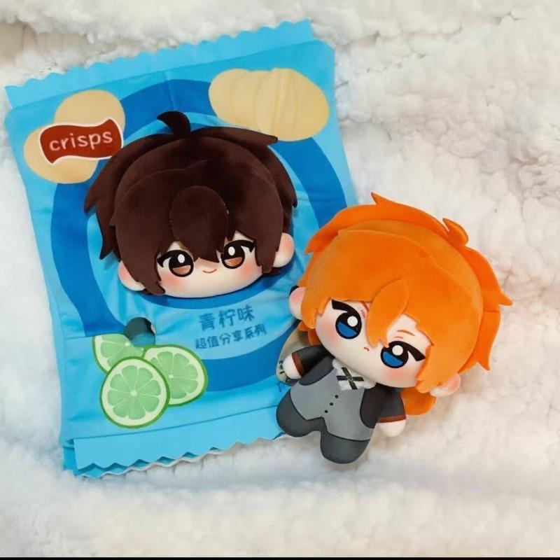 Bungou Stray Dogs 10cm Cotton Doll Dazai Osamu Nakahara Chuya Anime Character Plush Keychain Soft Stuffed Pendant Collectible Gift for Fans Room Decor