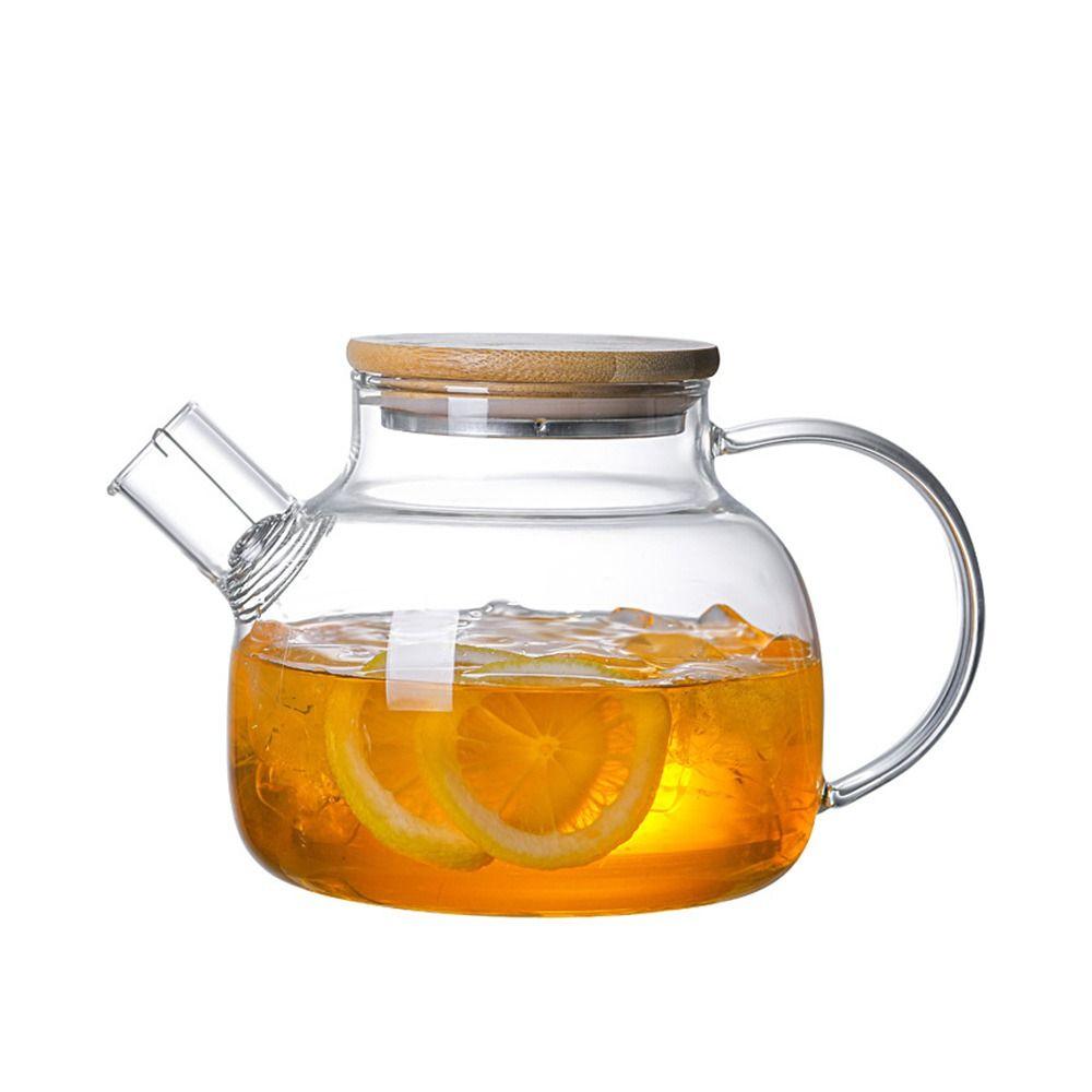 1.8L/1L термостойкий летний стеклянный чайник прозрачный цветочный чайный набор пуэр чайник чашка офис