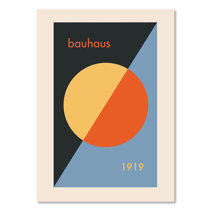 Abstract Bauhaus Geometry Posters Modern 1919 Mid Century Canvas Paintings Wall Art Pictures Prints for Living Room Home Decor
