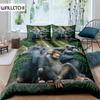 Пододеяльник с изображением орангутанга, милый комплект постельного белья с изображением обезьяны, полиэстер, пальмовые листья, тропическое ботаническое примитивное животное, одеяло/покрывало