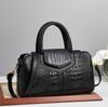 Crocodile Bag New European and American Fashion Pillow Bag Boston Hand Bill Shoulder Bag Large Bag Splicing Female Bag