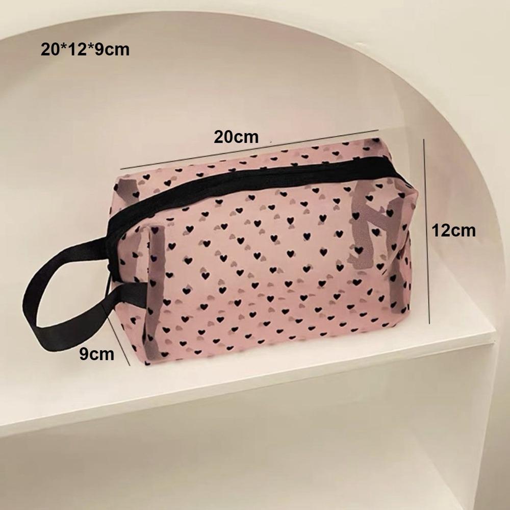 Multifunction Women Cosmetic Storage Pouch Heart Transparent Ladies Toiletry Storage Bag