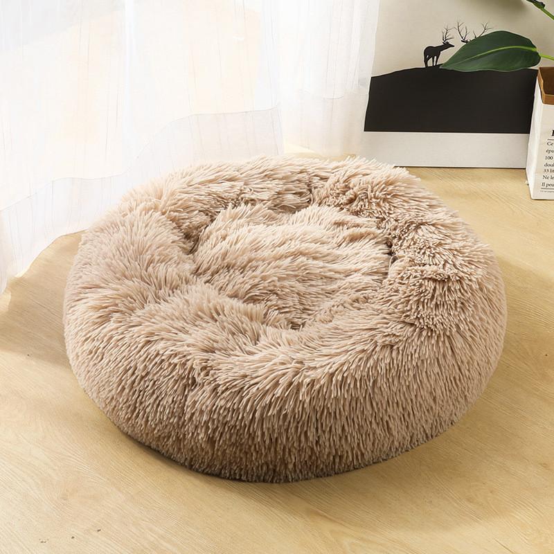 Cat Pet Dog Calming Beds Nest Warm Fluffy Plush Comfy Soft Mattress Donut Pad