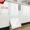 PVC Pearl Film Waterproof Wallpaper Room DIY Self-adhesive Black/White Wardrobe Kitchen High Gloss Paste Furniture Wall Stickers
