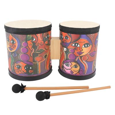 Перкуссия бонго барабан водонепроницаемый прочный деревянный детский напольный детский барабан для дома