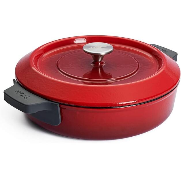 Сотейник чугунный Woll Iron с крышкой 28 см красный (828CI-010)