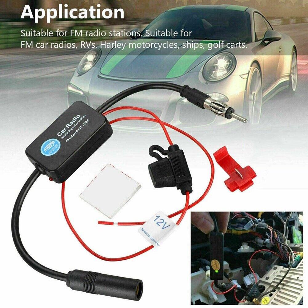 Universal Auto Car Radio FM Antenna Signal Booster Amplifier For Marine Car Vehicle Boat RV 12V Signal Antenna Enhance