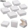 50 шт. Маленькие подарочные коробки с крышками, мини-квадратная крафт-коробка для ювелирных изделий, колец, поделок и еды, сережек, конфет, подарков, свадебная шкатулка для украшений на вечеринку
