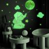 Elephant Moon Luminous Wall Sticker For Baby Kids Room Bedroom Home Decoration Decals Glow In The Dark Sticker