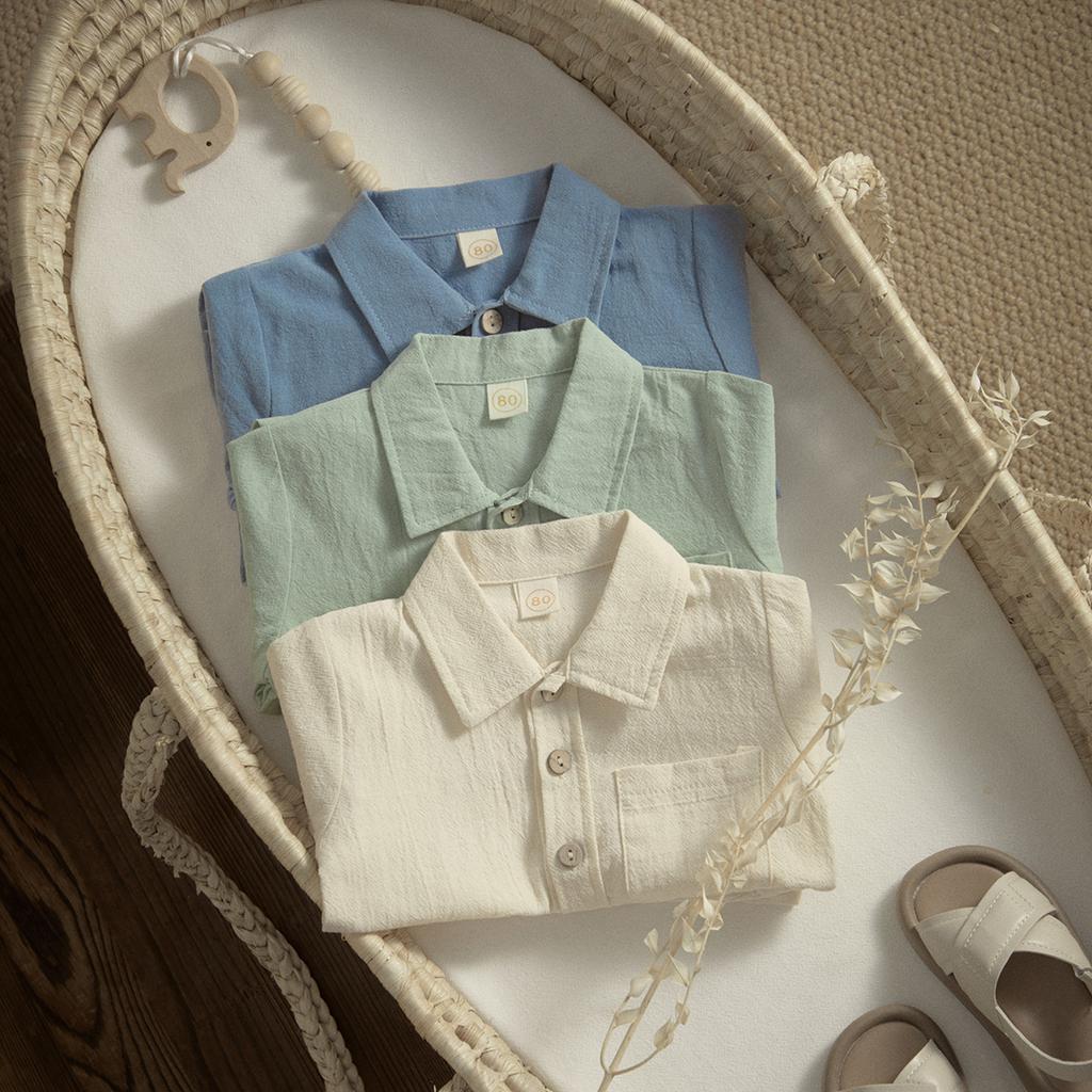 6M-4Y Summer Baby Boy Clothes Sets Toddler Infant Kid Solid Color Shirt Tops Shorts Casual Outfits Soft Summer Clothing