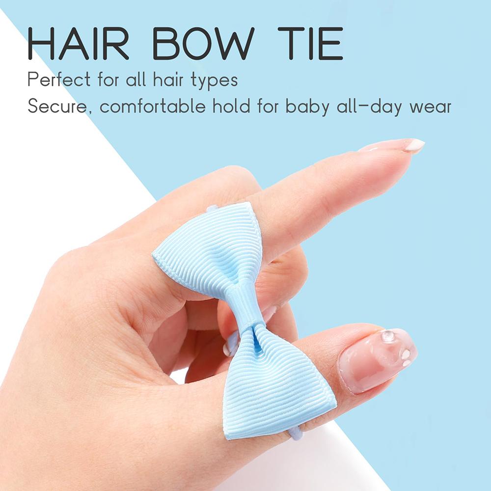 40 шт. 2-дюймовые детские банты для волос, эластичные резинки, бант из репсовой ленты, резинки для хвостиков, аксессуары для волос