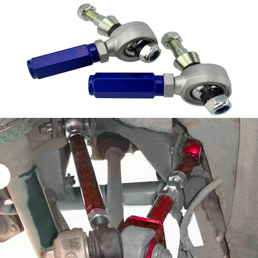 2pc Rear Suspension Adjustable Outer Tie Rod End Arm for 240sx 95-98 S14 Blue 9808