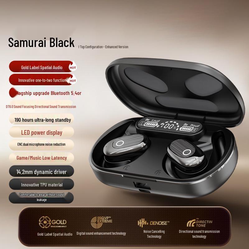 2025 J28 Bone Conduction Bluetooth Headphones: In-Earless, Long Battery Life, Mobile Phone Charging, Ideal for Travel and Cycling.