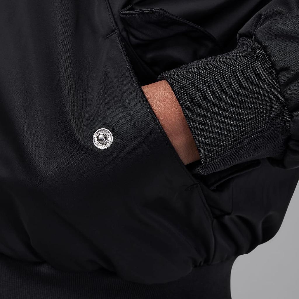 Jordan Повседневная теплая хлопковая куртка с капюшоном Детские куртки черного цвета HQ7064-010