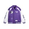 Li Ning Basketball Series Wade Christmas Series Letter Splicing Single-Breasted Loose Jacket Men Jackets Ultraviolet AJMU097-3