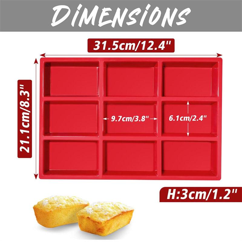 Мини формы для выпечки хлеба Антипригарные мини формы для хлеба 9-ячеечные силиконовые формы для выпечки хлеба Термостойкие формы для выпечки хлеба и кукурузного хлеба