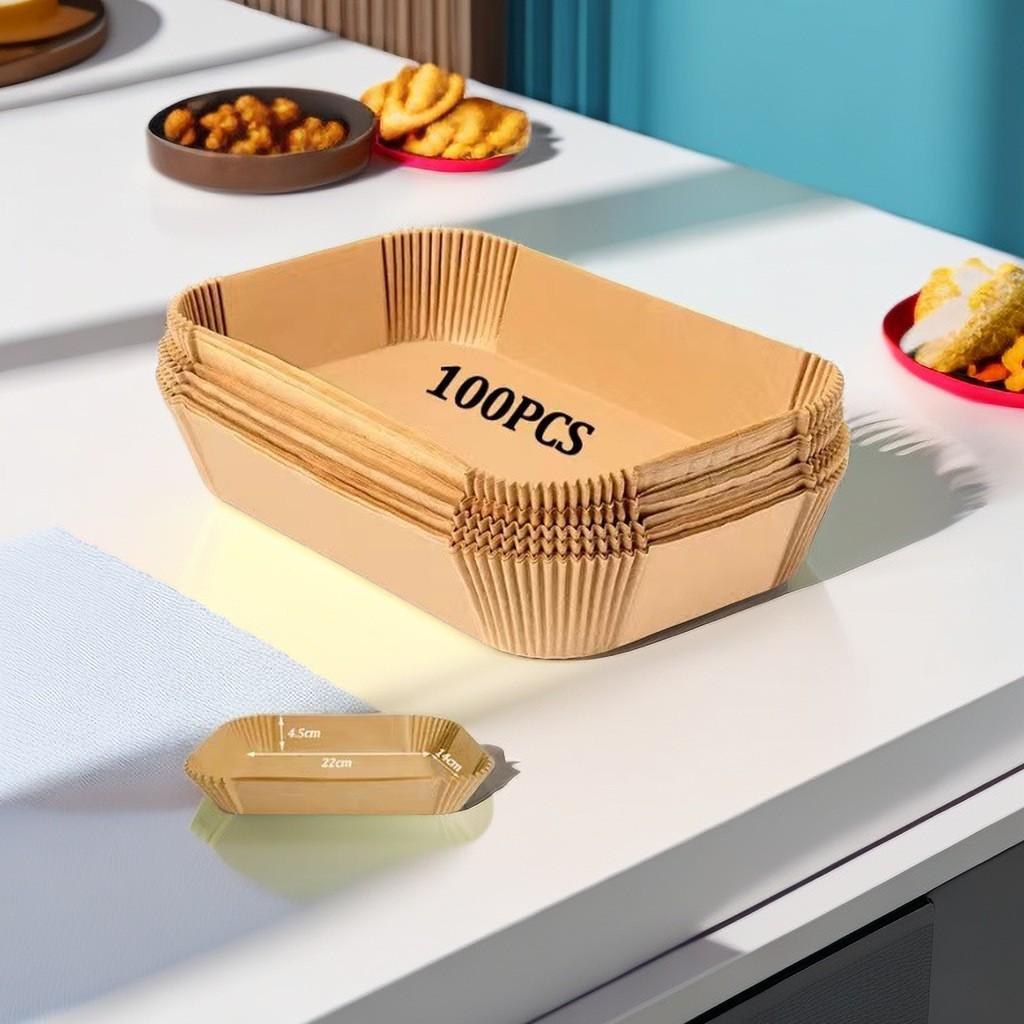 Одноразовые прямоугольные бумажные миски для аэрофритюрницы для моделей с двумя корзинами