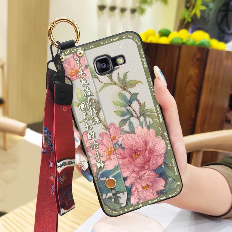 Wristband Silicone Phone Case For Samsung Galaxy A510/A5 2016/SM-A510F Anti-knock Protective Lanyard Shockproof Ring