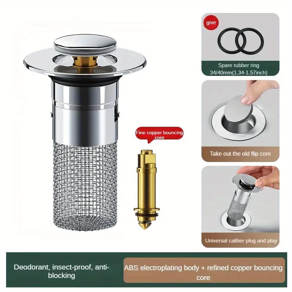 Сливной фильтр для пола из нержавеющей стали, пробка для умывальника, анти-запах, всплывающее отверстие, пробка для раковины, ловушка для волос, сито для раковины для душа