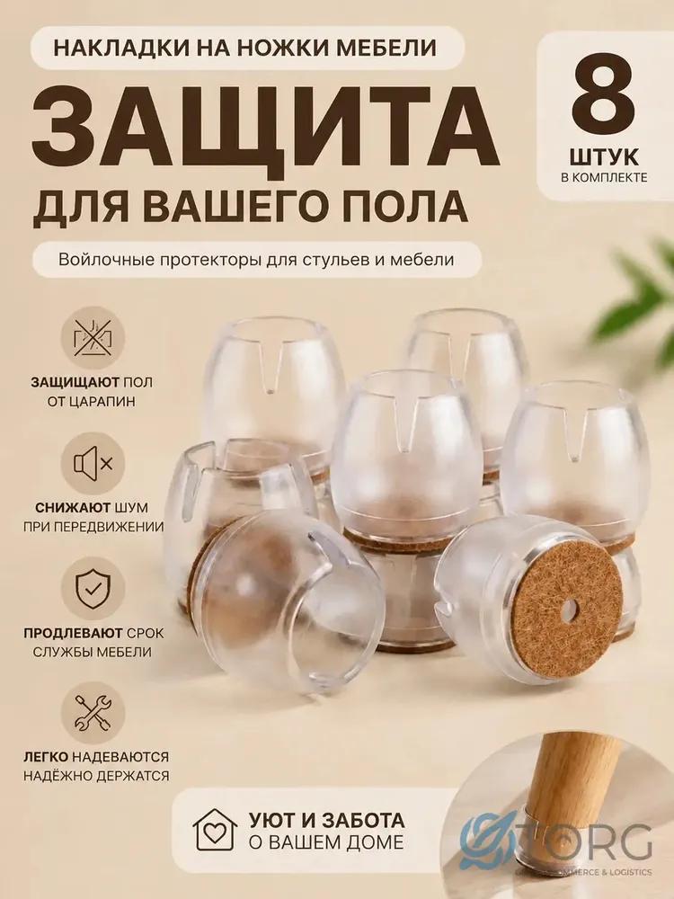 Набор из 8 прозрачных круглых напольных протекторов для ножек мебели, очень маленькие, для стульев и столов