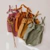 Summer Baby Girls Rompers Solid Cotton Linen Infant Romper Ruffles Slip Strap Kids Playsuit Jumpsuits Onepiece Baby Clothes