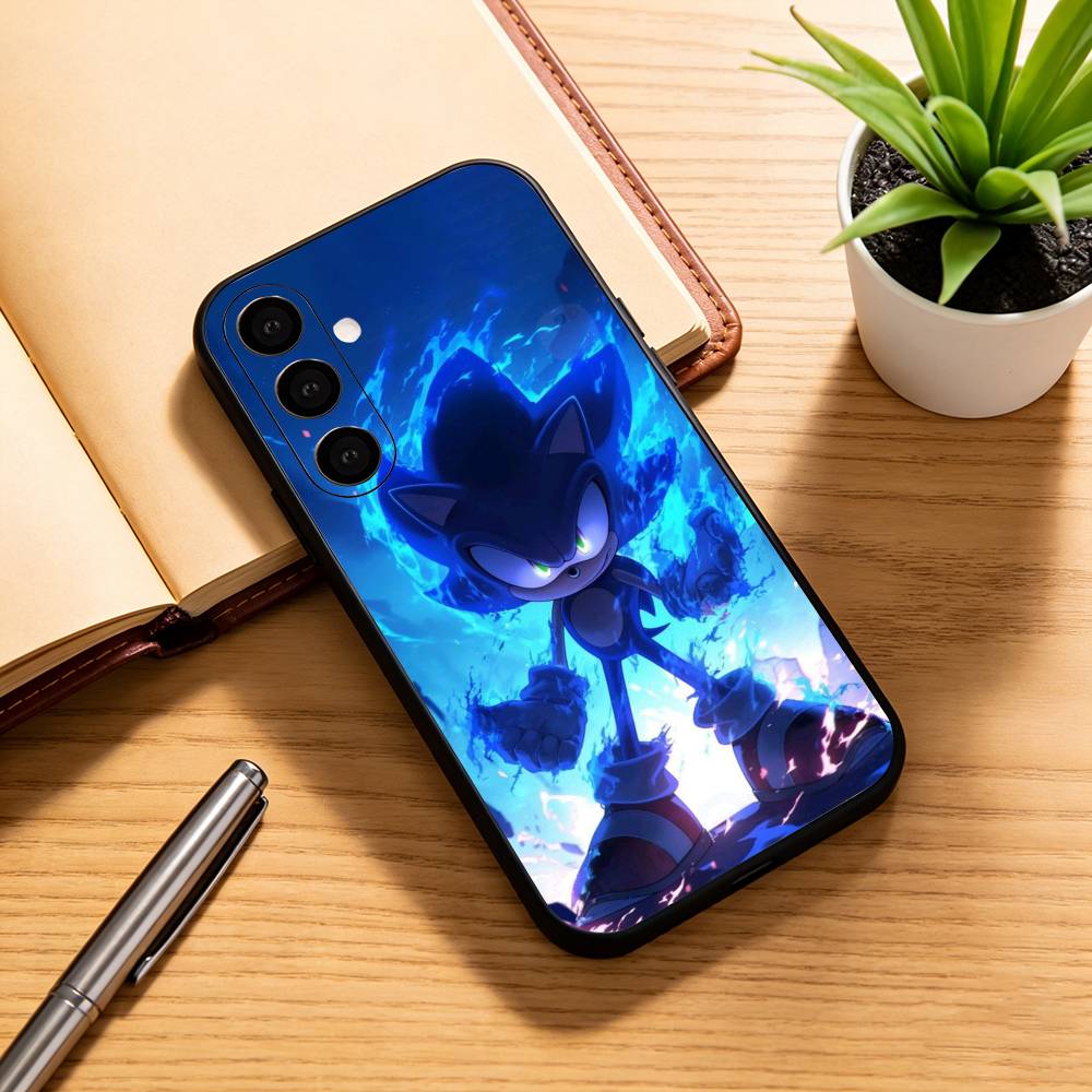 S-Sonic & K-Knuckles Phone Case For Samsung Galaxy A73,A72,A71,A70,A53,A52,A51,Others Soft Black Cover