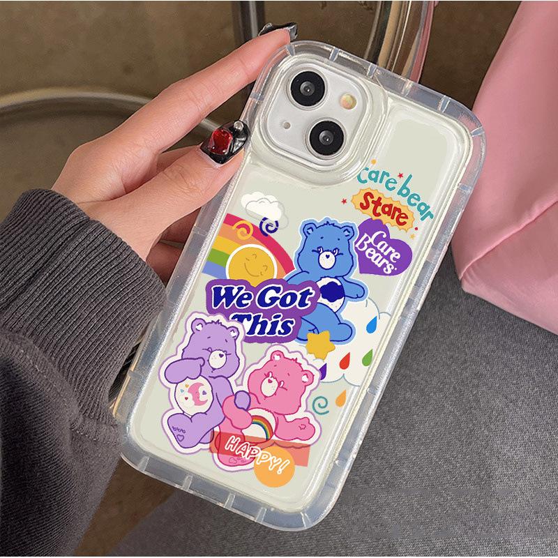 Мультяшный милый радужный медведь подходит для чехла на телефон iPhone11 с подушкой безопасности, амортизацией ударов, Apple 12 силиконовый мягкий чехол 15 все включено