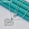 URMYLADY 925 пробы серебро сердце кулон ожерелье для женщин свадьба помолвка вечерние модные украшения
