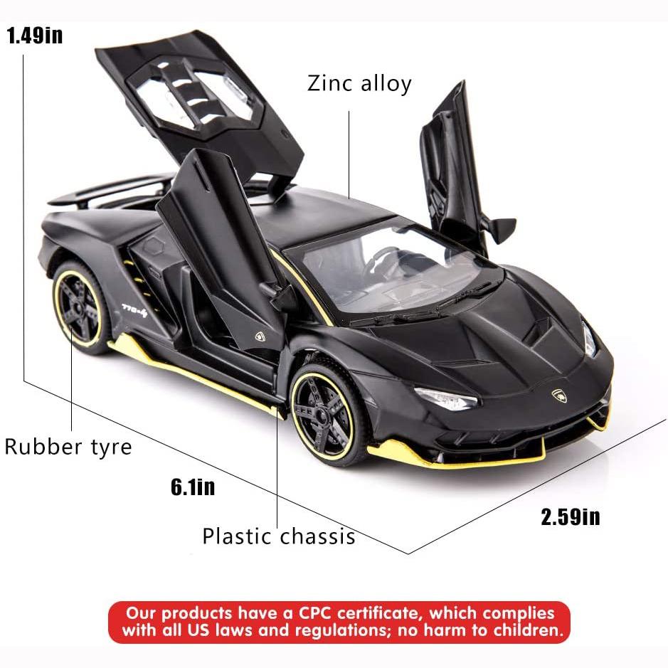 1:32 Lamborghini LP770, модель автомобиля, игрушка, со звуком и светом, откатной автомобиль, игрушки из цинкового сплава для детей, подарок для мальчиков и девочек