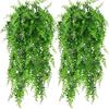 Doyime Artificial Green Plants, Set of 2, Hanging Plants, Large Wall-Mounted Plants, Fern Plants with Leaves and Vines, Long-Lasting Ivy Plants,