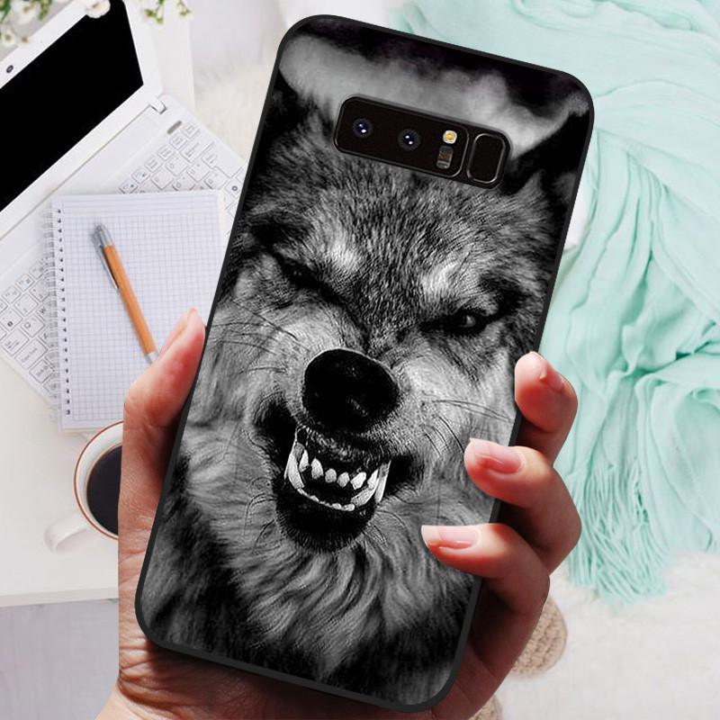 Чехол-накладка для Samsung Note 8 9 7 5 Волк Кошка Животные Силиконовые Мягкие Задние Чехлы для Samsung Galaxy Note 9 Note8 Note7 Чехол для телефона