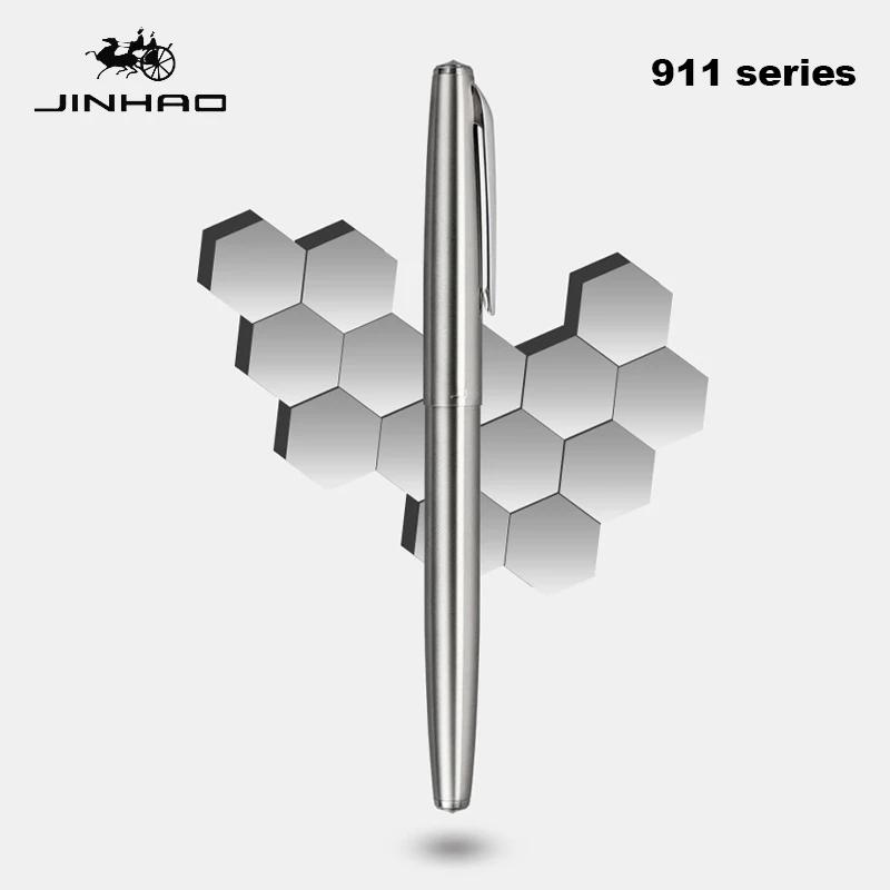 Перьевая ручка JINHAO 911 Классический корпус из нержавеющей стали Финансовый наконечник 0,38 мм Канцелярские товары Офис Школа Пишущие ручки Принадлежности PK 9019