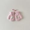 Fashion Baby Mittens Cute Floral Print Lace Winter Mittens for Girl Warm Plush Lined Thermal Toddler Kids Mittens