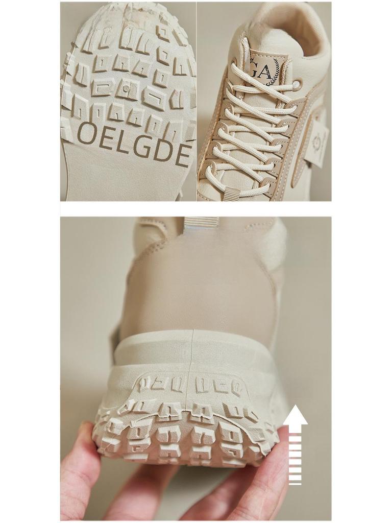 Корейские высокие туфли для пап на толстой подошве INS: Весна 2025 Новые студенческие беговые и увеличивающие рост спортивные кроссовки Q036