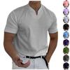 Мужская повседневная однотонная мужская деловая футболка с v-образным вырезом и коротким рукавом для фитнеса